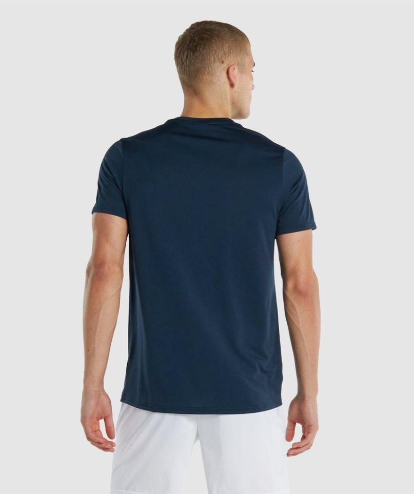 Men's Gymshark Arrival Regular Fit T-Shirts Navy | CA AD5370